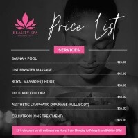 Grey and Pink Price List Square Video template