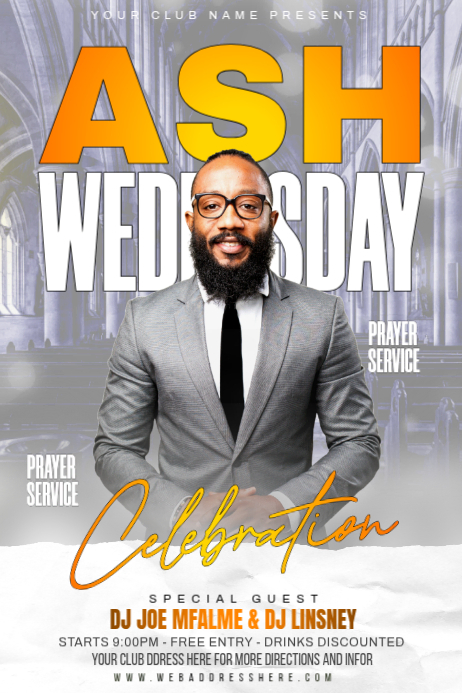 Ash Wednesday Event Posters Template | PosterMyWall
