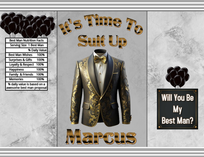 Grey Best Man Chip Bag Flyer (us Letter) Pamflet (VSA Brief) template