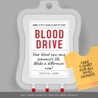 Grey Blood Donation Drive Square Video Isikwele (1:1) template