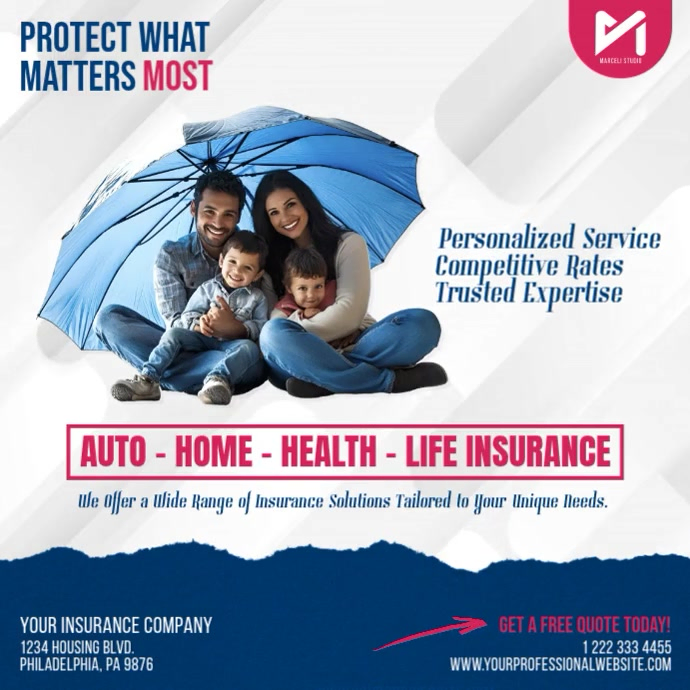 Insurance Promotion Graphics Insurance Services Promotion Template | PosterMyWall
