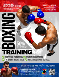 Gris Grey Boxing Training Flyer (us Letter) Flyer Template
