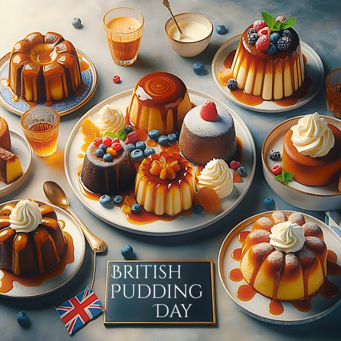 Copy of Grey British Pudding Day Instagram Post | PosterMyWall