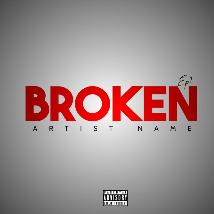 Grey  Broken Mixtape Cover Album Cover Ikhava ye-Albhamu template
