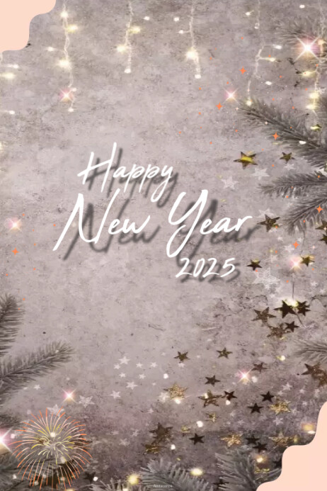 Grey ceria happy new year poster Template | PosterMyWall