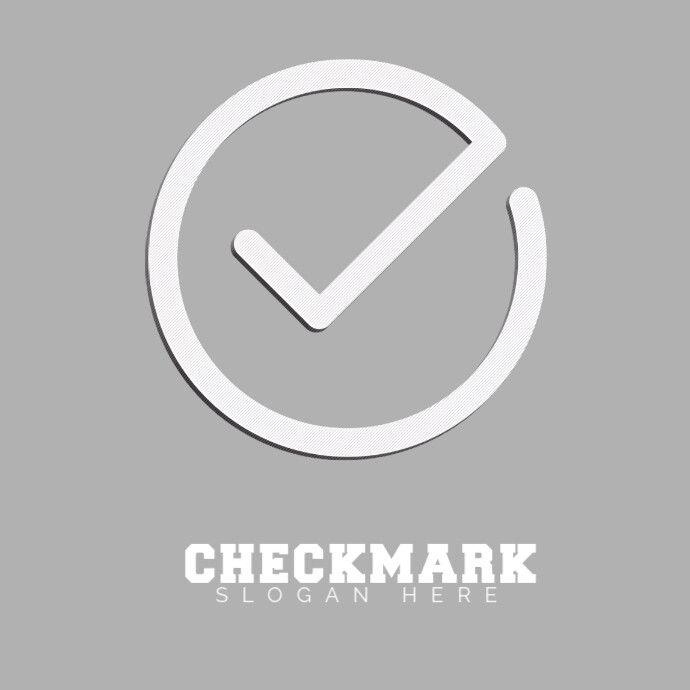 Grey Check Mark Logo Template | PosterMyWall