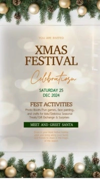 Grey Christmas Fest Instagram Reel template