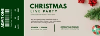Grey Christmas Live Party Event Ticket Template Facebook Cover Photo