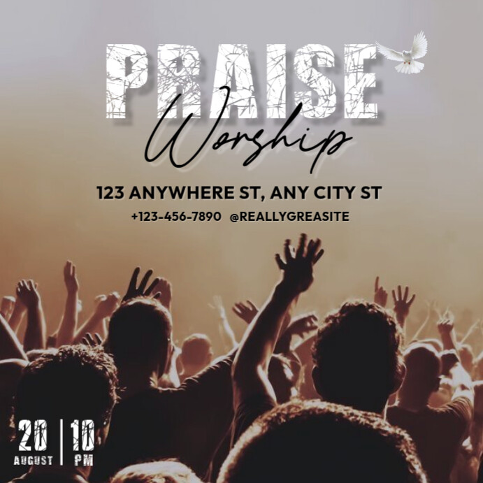 Grey Church Worship Instagram Post Template | PosterMyWall