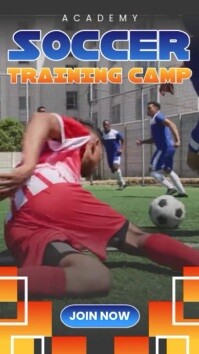 Grey Collage Academy Ssoccer Training Camp Instagram Story template