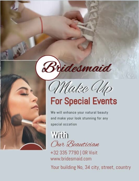 Grey Collage Bridesmaid Flyer (us Letter) template