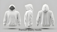 Grey Collage Clean White Hoodie Mockup - Premium Apparel Template For Custom Design Digital Display
