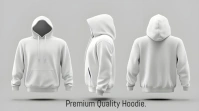 Grey Collage Clean White Hoodie Mockup - Premium Apparel Template For Custom Design Digital Display Digitalanzeige (16:9)