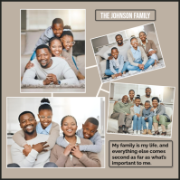 Grey Collage Family Portrait Square Persegi (1:1) template