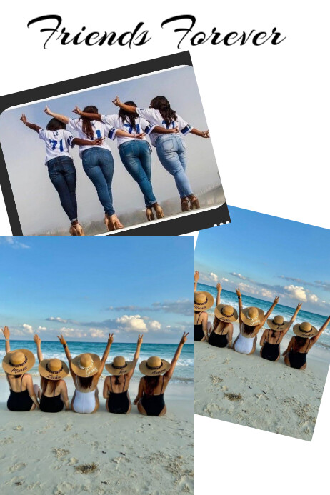 Grey Collage Friends Forever  Poster Plakkaat template