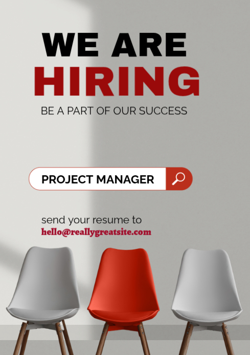 Grey Collage Hirring New Jobs Now 2026 Great Salary With Bounes A3 template