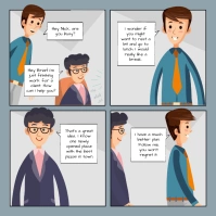 Grey Comic Strip Instagram Template