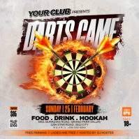 Grey Darts Game Event Instagram Post template