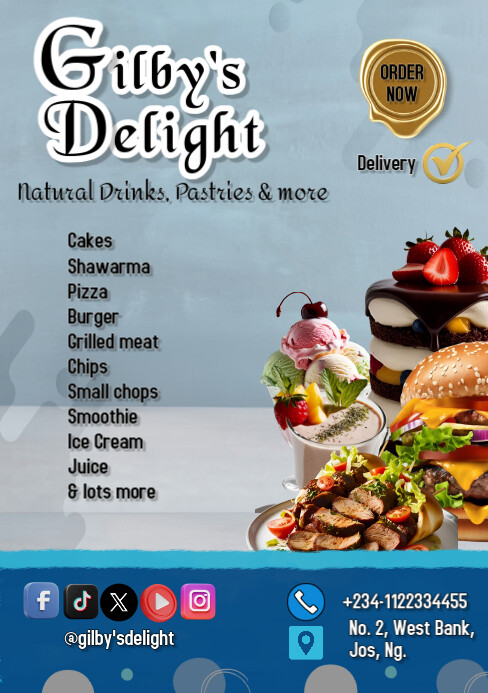 Grey Eatery Ad A5 template