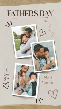 Grey  Fathers Day Collage Instagram Story template