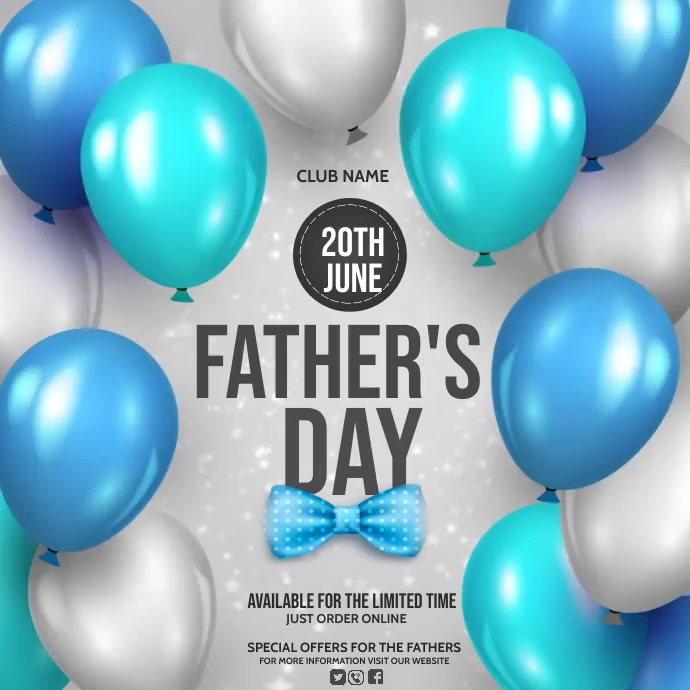 Grey  Fathers Day Square (1:1) template