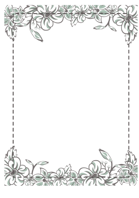 Simple Grey Border Grey floral borders illustration Template | PosterMyWall
