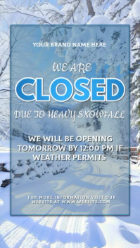 Grey Floral Closed Due To Snow  - Winter Storm Alert  Instagram Story template