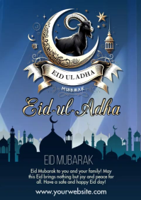 Grey Floral Eid-ul-Fitr Celebration A2 template