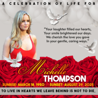 Cinzento Celebration of Life Сообщение Instagram Template