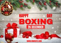 Grey Floral Happy Boxing Day  Postcard template