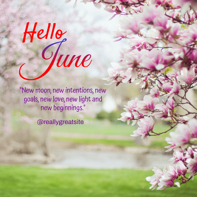Plantilla de Grey Floral Hello June Instagram Post | PosterMyWall