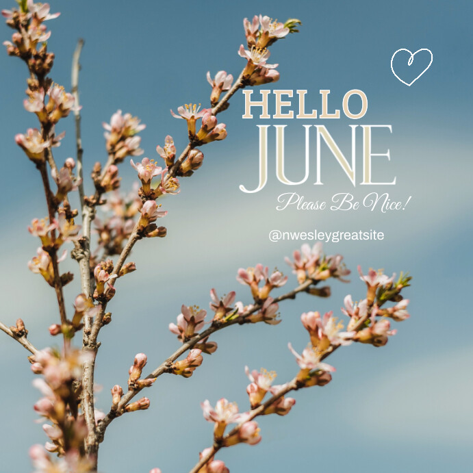 Plantilla de Grey Floral Hello June Instagram Post | PosterMyWall