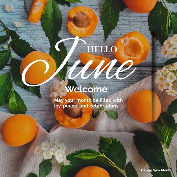 Grey Floral Hello June Instagram Post Template | PosterMyWall