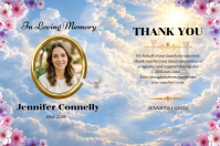 Grey Memorial Thank You Étiquette Template