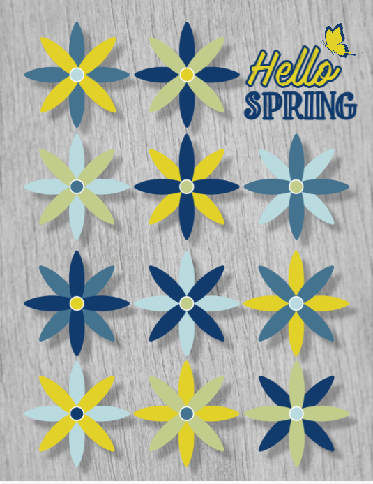 Grey Floral Spring Greeting Flyer Template | PosterMyWall