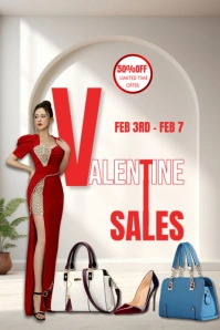 Grey Floral Valentine Sales Templates  Pinterest Graphic