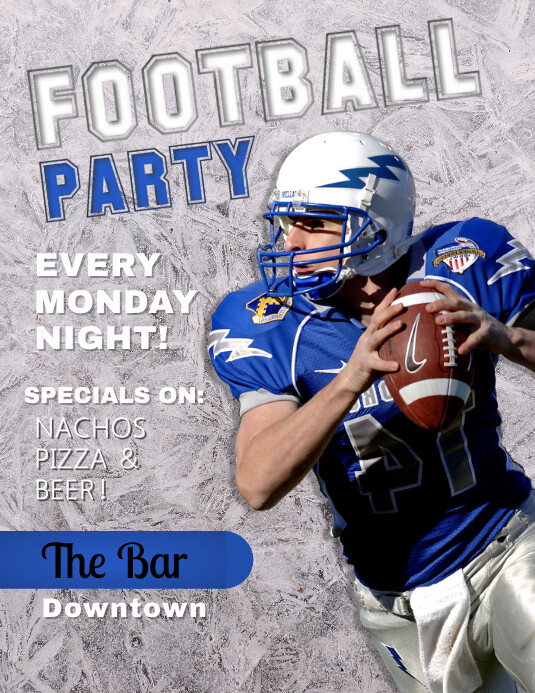 Grey Football Tailgate Party Flyer Template PosterMyWall