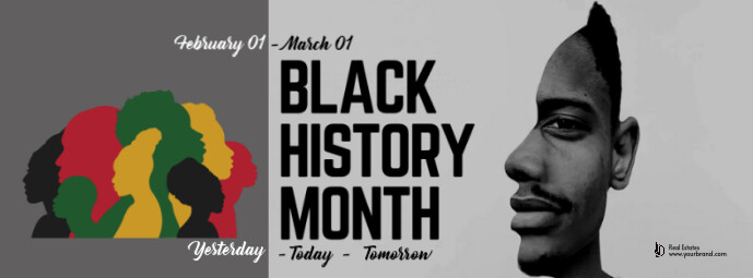 Grey Futuristic Black History Month  Facebook Cover Photo template