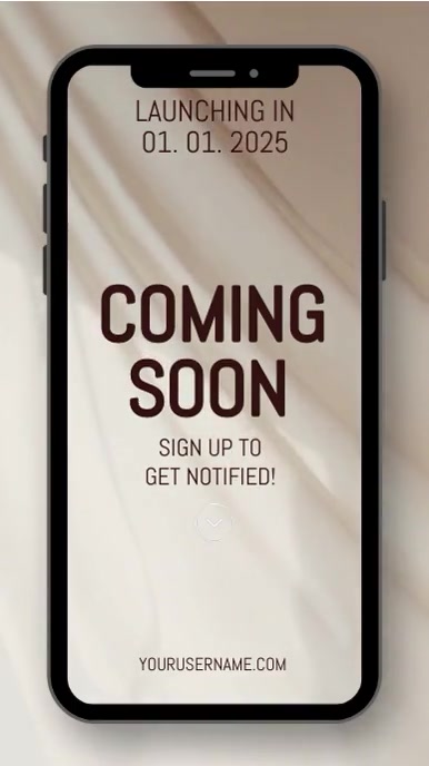 Grey Futuristic Elegant Beige Launching Soon Template | PosterMyWall