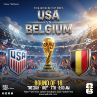 Grey Futuristic FIFA World Cup Match Instagram Post template