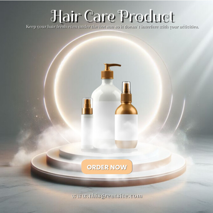 Grey Futuristic Hair Care Product Instagram P template
