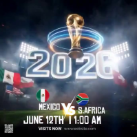 Grey Futuristic Soccer Match Promotion Square Video Quadrat (1:1) template