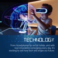 Grey Futuristic Technology Day Instagram Post template