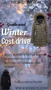 Grey Futuristic Winter Coat Drive Video  Whatsapp Status template