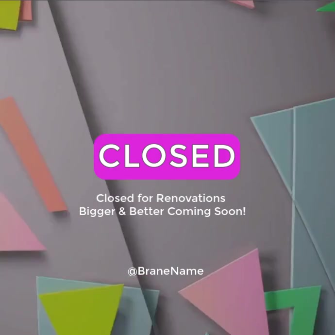 Copy of Grey Geometric Closed Sign Instagram Post | PosterMyWall