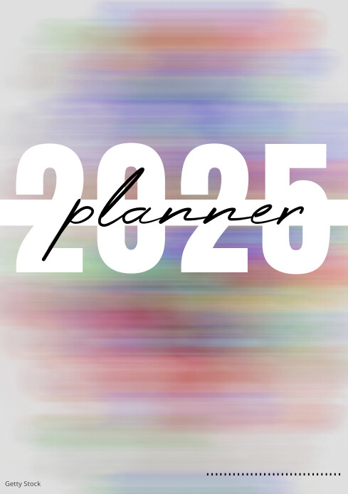 Grey Geometric Multicolor Planner Cover 2025 A4 template