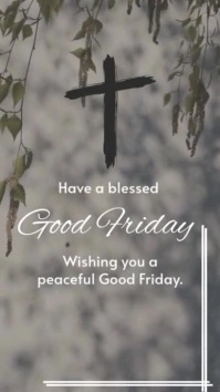 Grey Good Friday  Digital Display (9:16) template