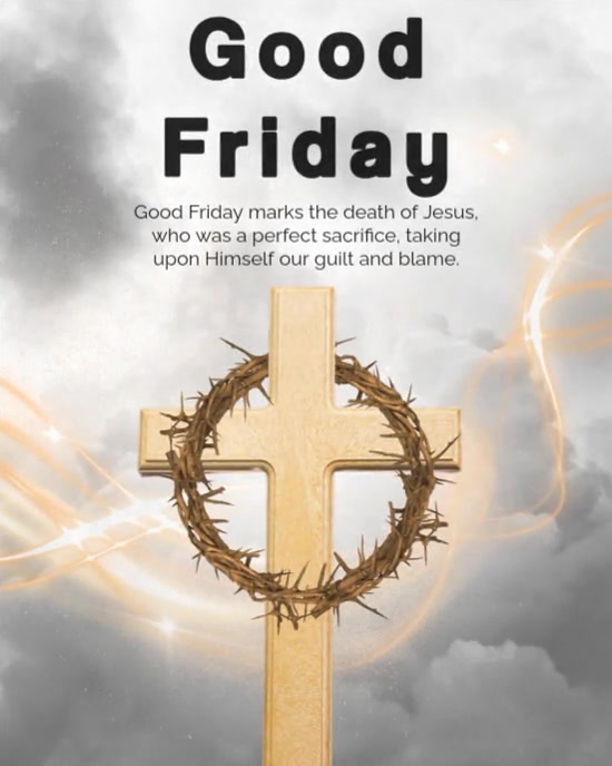 Grey Good Friday Instagram Potrait Design Template