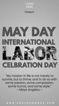 Grey Gradien May Day International Labour Day 1 May Reel Instagram Instagram-reel template