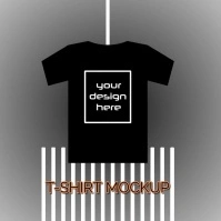 Grey Gradient T-shirt Mok-up Square (1:1) template